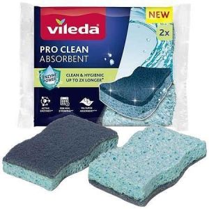 Houba na nádobí "Pro Clean", modrá, viskózní jádro, 2 ks, VILEDA