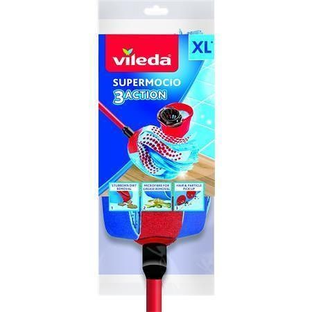 Mop na podlahu "Supermocio 3 Action", mikrovlákno, XL, sada, VILEDA F1150V