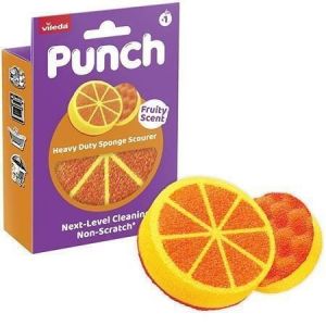 Houbička "Punch Dual Action Scrub“, pomerančová, VILEDA 552539