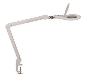 Stolní lampa "Makro", bílá, LED, zvětšovací sklo, držák, MAUL 8263302