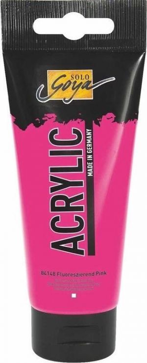 Akrylová barva "SOLO GOYA", Fluorescent Pink, 100 ml v tubě, KREUL