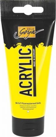 Akrylová barva "SOLO GOYA", Fluorescent Yellow, 100 ml v tubě, KREUL