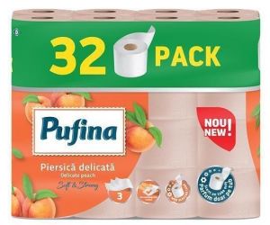 Toaletní papír "Delicate Peach", 3-vrstvý, 32 rolí, PUFINA PP21207