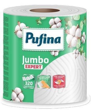 Papírové utěrky "Expert", 2-vrstvé, 320 útržků, 1 role, PUFINA PP21204