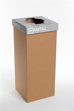 Odpadkový koš na tříděný odpad "Office", šedá, recyklovaný, anglický popis, 50 l, RECOBIN
