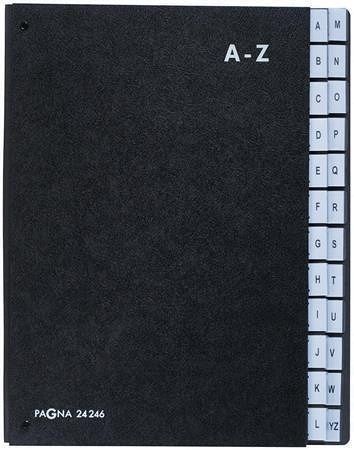 Desky s rozlišovači "Classic", černá, stolní, 24 přihrádek, karton, A4, A-Z, PAGNA 24246-0