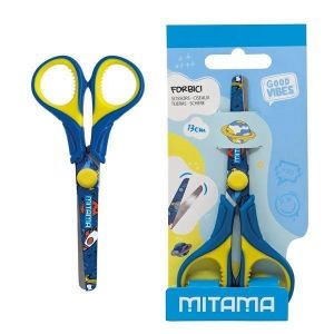 Nůžky "GOOD VIBES", modrá/žlutá, dětské, 13 cm, MITAMA 61286-90169