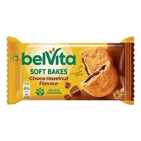 Sušenky "SOFT BAKES", s kakaovou náplní s lískovooříškovou příchutí, 50 g, BELVITA 4050934