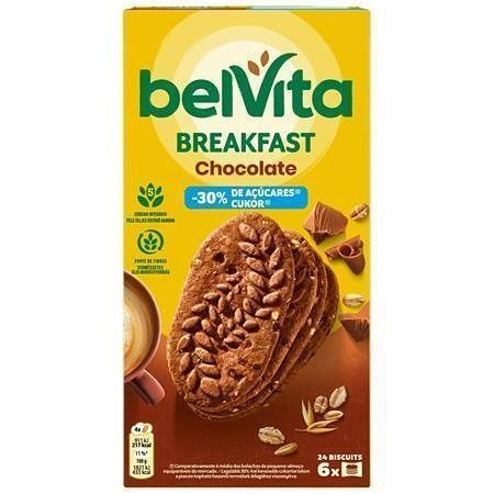 Sušenky "BREAKFAST", kakao, snížený obsah cukru, 6x 50 g, BELVITA 4086932