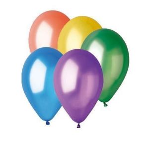 Balónek, mix barev, metalická, 26 cm - 10 kusů