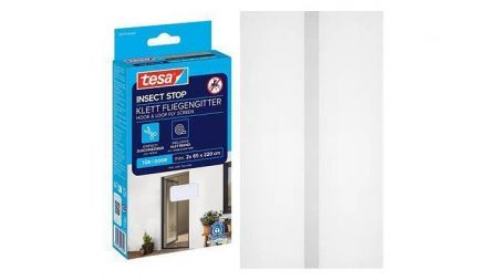 Síť proti hmyzu "Insect Stop", bílá, 0,65 x 2,2 m, do dveří, na suchý zip, 2 ks, TESA 5567