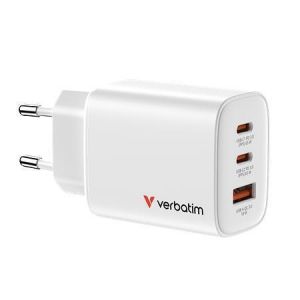 Nabíječka "Essentials GaN", bílá, 2x USB-C, USB-A, 65W, VERBATIM 32353
