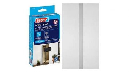 Síť proti hmyzu "Insect Stop", antracitová, 0,65 x 2,2 m, do dveří, na suchý zip, 2 ks, TE