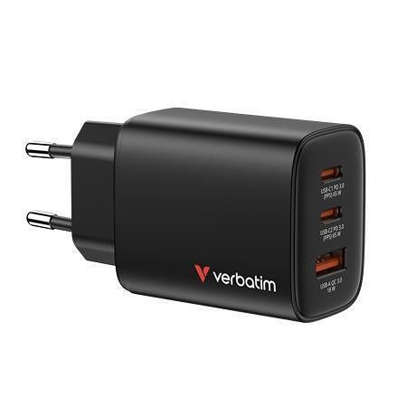 Nabíječka "Essentials GaN", černá, 2x USB-C, USB-A, 65W, VERBATIM 32352