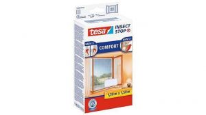 Síť proti hmyzu "Comfort", bílá, 1,3 x 1,3 m, do oken, na suchý zip, TESA 55396-00020-00