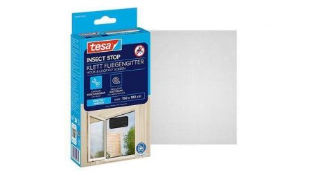 Síť proti hmyzu "Insect Stop", antracitová, 1,5 x 1,8 m, do oken, na suchý zip, TESA 55680