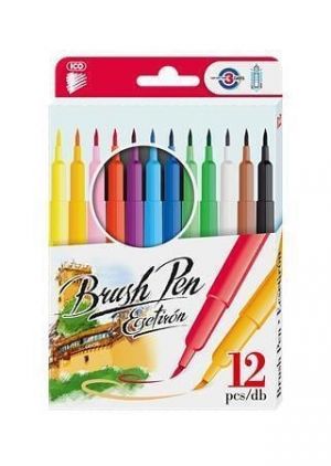 Štětcové fixy "Brush Pen", 12 barev, ICO 9580080053