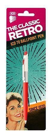 Kuličkové pero "70", modrá, 0,8 mm, stiskací mechanismus, různé barvy, ICO 9010011011