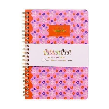 Spirálový sešit "Floral Jotta Notebook", mix barev, A5, linkovaný, 100 listů, PUKKA 2144-F