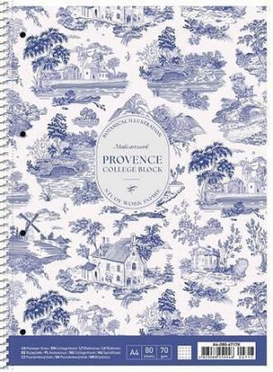 Spirálový sešit "Provence", mix motivů, čtverečkovaný, A4+, 80 listů, SHKOLYARYK A4-080-67