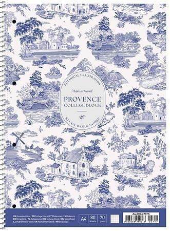 Spirálový sešit "Provence", mix motivů, čtverečkovaný, A4+, 80 listů, SHKOLYARYK A4-080-67