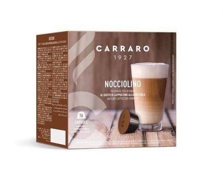 Kávové kapsle "Nocciolino", kompatibilní s Dolce Gusto, 16 ks, CARRARO CAR092