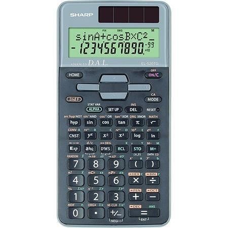 Kalkulačka vědecká "EL-520TGGY", černá/šedá, 400 funkcí, SHARP SH-EL520TGGY