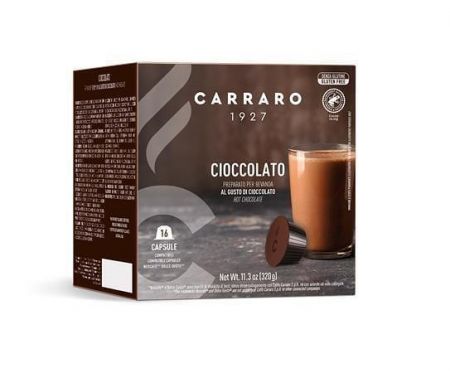 Kakaové kapsle "Cioccolato", kompatibilní s Dolce Gusto, 16 ks, CARRARO CAR091