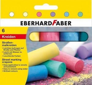 Křídy na chodník, 6 barev, 6 ks, EBERHARD FABER 526506