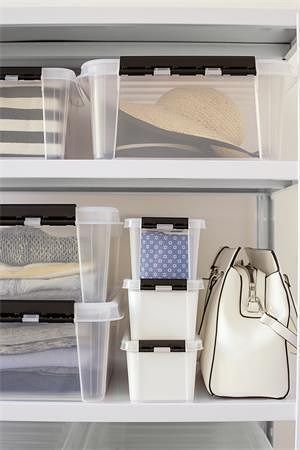 Úložný box "Classic 24", průhledný, plast, 21 l, černé úchytky, SMARTSTORE 3494070