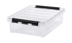 Úložný box "Classic 14", průhledný, plast, 8 l, černé úchytky, SMARTSTORE 3589070