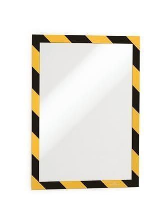 Prezentační rám "DURAFRAME SECURITY", žlutá/černá, A4, samolepicí, 2 ks, DURABLE 4944130