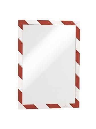 Prezentační rám "DURAFRAME SECURITY", červená/bílá, A4, samolepicí, 2 ks, DURABLE 4944132