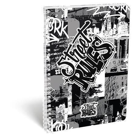 Spirálový sešit "Street Rules", A4, čtverečkovaný, 70 listů, LIZZYSULI 7500163003