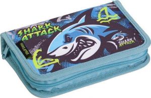 Penál "Shark Attack", 2 klopy, na zip, LIZZYSULI 7210046007