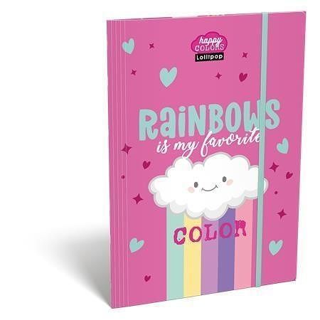 Desky s gumičkou "Lollipop Rainbow", karton, A4, LIZZYSULI 7460148001