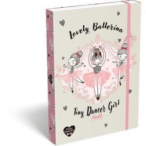Desky s gumičkou "Tiny Dancer, Lovely Ballerina", 44 mm, karton, A4, LIZZYSULI 7470216003