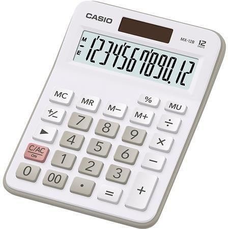 Kalkulačka stolní "MX 12WE", bílá, 12místný displej, CASIO MX 12 WE