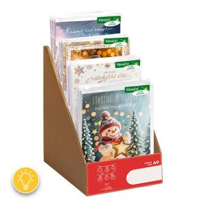 ARGUS Vánoční přáníčká svítící prodejní box 24 ks 01B10014