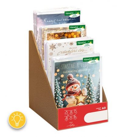 ARGUS Vánoční přáníčká svítící prodejní box 24 ks 01B10014