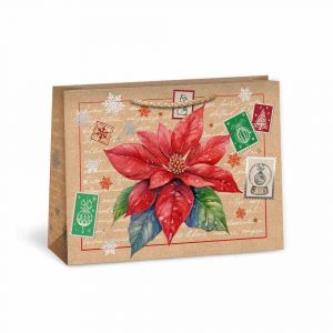 ARGUS Dárková papírová taška (24.3 x 18.3 cm)- Vánoční červená růže 08440103