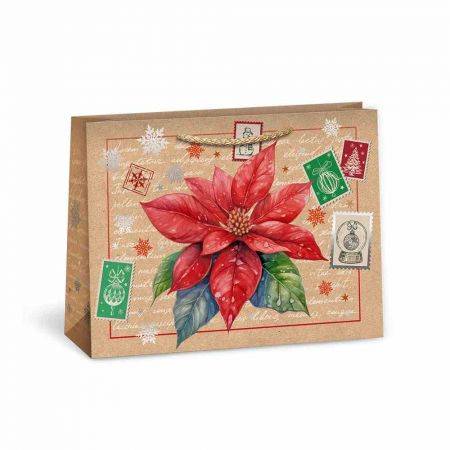 ARGUS Dárková papírová taška (24.3 x 18.3 cm)- Vánoční červená růže 08440103