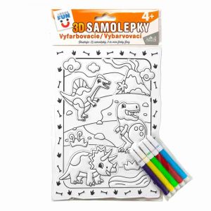 ARGUS Kreativní tvoření 3D vybarvovací samolepky - dinosaurus 19390002