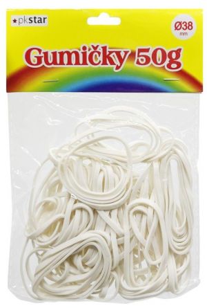 Gumičly 50g 38mm bílé PK168-6