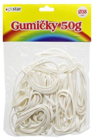 Gumičly 50g 38mm bílé PK168-6