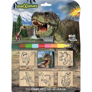 Razítka 5+1 s voskovkou Dinosauři