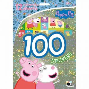 100 samolepek s omalovánkovými listy Prasátko Peppa