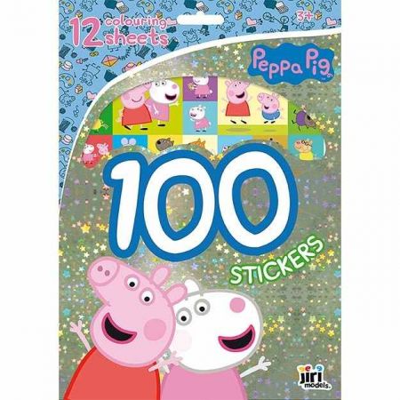 100 samolepek s omalovánkovými listy Prasátko Peppa