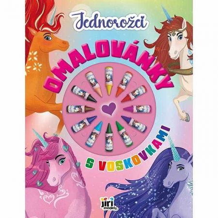 Omalovánky s voskovkami Jednorožci