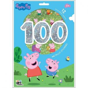 100 metalických samolepek s omalovánkovými listy Prasátko Peppa